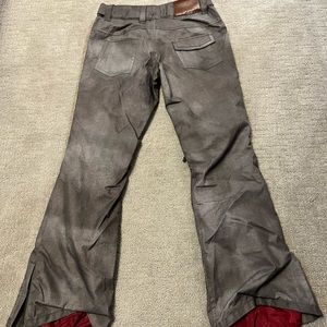 Roxy Women's Gray Snow Pants with Red Inner Gaiters